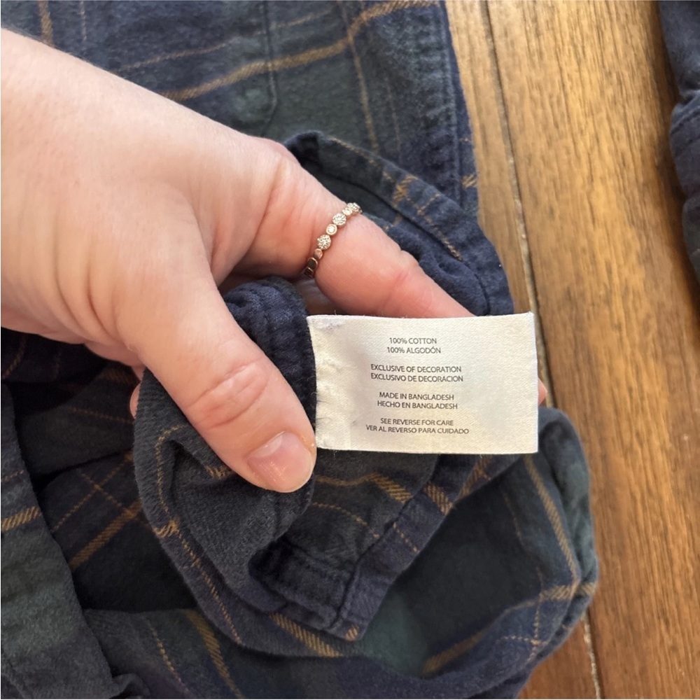EDDIE BAUER Women Button Down Collar Blue Plaid Flannel Shirt Women's Size Small - Picture 9 of 15